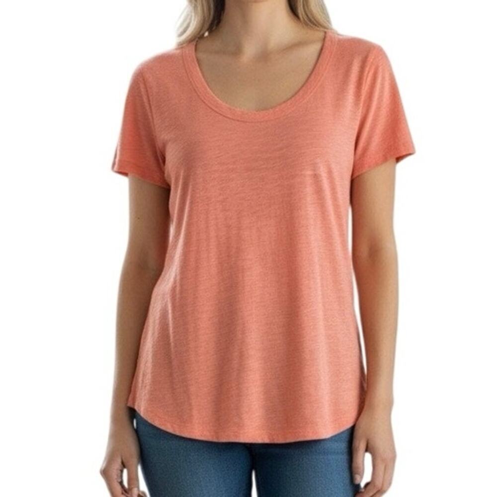 Gap Orange Scoop Neck T-Shirt Cotton Excellent Condition Sz L